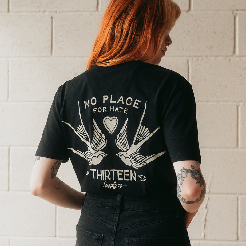 NO PLACE FOR HATE - BLACK UNISEX T-SHIRT